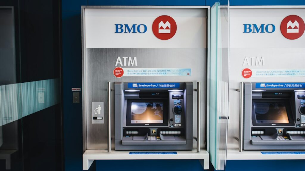 two atm machines sitting next to each other
