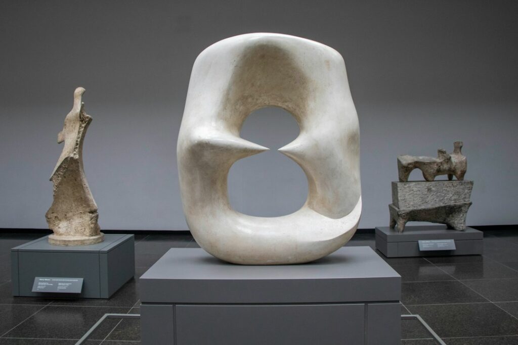 white concrete human head statue